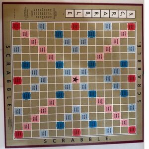 Vintage Scrabble Crossword Game Selchow & Righter Wood Tiles 1953 board 1973 ins
